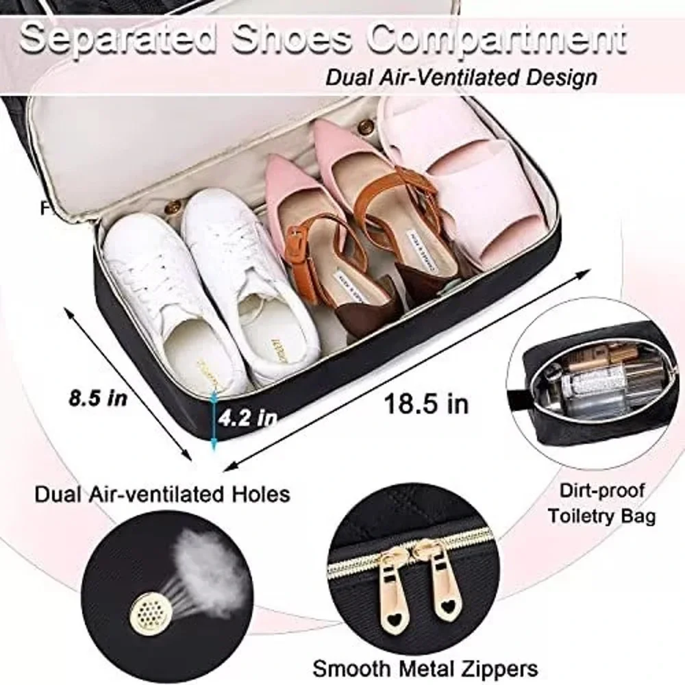 Gym Bag For WomenTravel Duffel Bag Weekender BagSport Bag With Shoes Compartm...